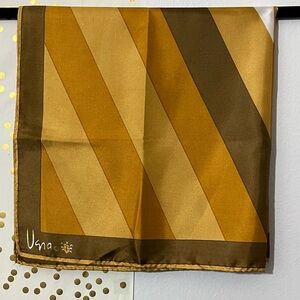 Vera Brown, Gold Shades Striped Satin Square Scarf